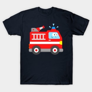 Kids Fire Engine Firefighter Truck Toddler Boy Girl T-Shirt